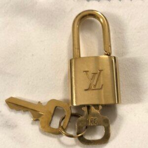 Louis Vuitton PadLock Lock & Key for Bags Brass Gold Used - 💯 Authentic